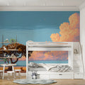 African Savannah Pixel Art Mural Wallpaper — Golden Horizon Scene Mural Wallpaper - room preview 02