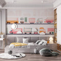 Geometric City Truck Mural Wallpaper — Playful Urban Design Mural Wallpaper - room preview 02