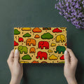 Playful Elephant Rain Mural Wallpaper — Vibrant Pop Art Pattern Mural Wallpaper - room preview 02