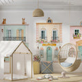 Charming European Storefronts Mural Wallpaper — Whimsical Townhouse Art Mural Wallpaper - room preview 02