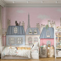 Parisian Rooftop Cityscape Mural Wallpaper —Whimsical Sketch Style Mural Wallpaper - room preview 02