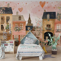 European Village Street Mural Wallpaper — Romantic Floral Scene Mural Wallpaper - room preview 02