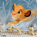 Lion Cub in Snowy Grass Mural Wallpaper — Cinematic Animation Style Mural Wallpaper - room preview 02