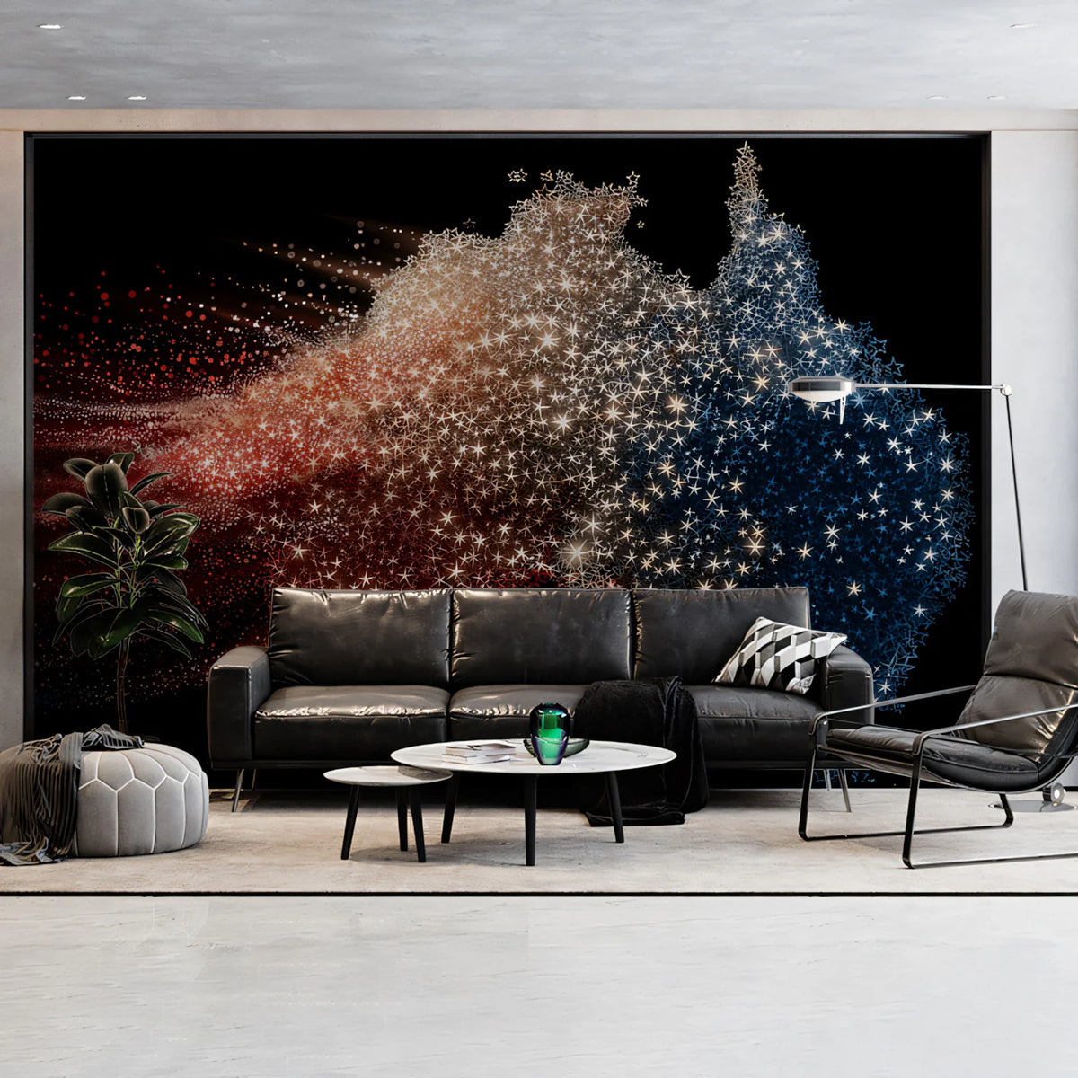 Australia Star Map Mural Wallpaper — Dynamic Cosmic Art Mural Wallpaper - room preview 02