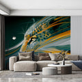 Jaguar Motion Speed Mural Wallpaper — Contemporary Kinetic Art Mural Wallpaper - room preview 02