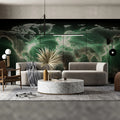 Global Data Network Mural Wallpaper — Modern Tech Aesthetic Mural Wallpaper - room preview 02