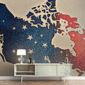 Canada Star Map Mural Wallpaper — Pointillism Art Style Mural Wallpaper - room preview 02