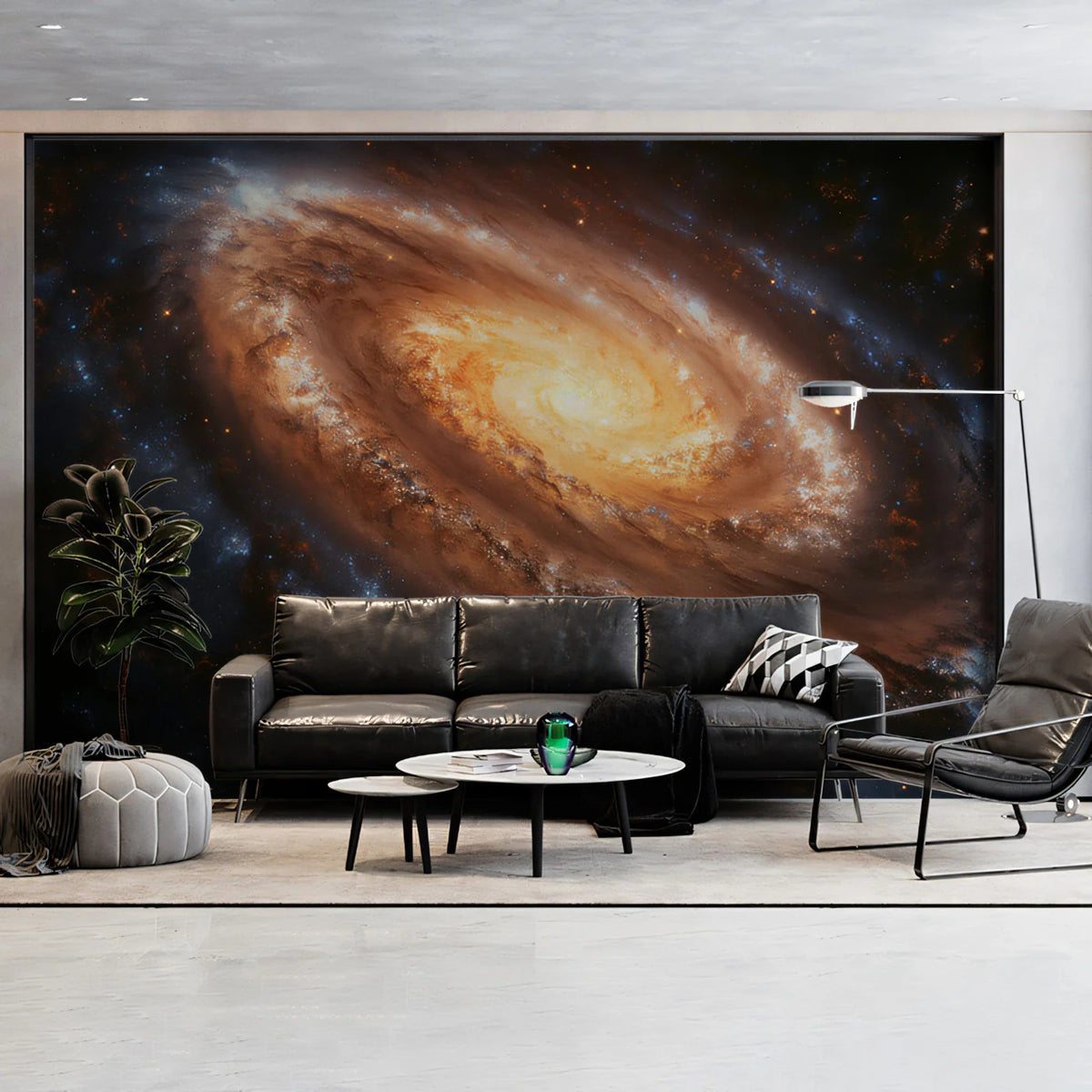 Galactic Spiral Core Mural Wallpaper — Deep Space Celestial Art Mural Wallpaper - room preview 02