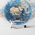 Watercolor Globe Mural Wallpaper — Soft Earth Artistic Design Mural Wallpaper - room preview 02