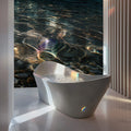 Sunlit Pebble Shore Mural Wallpaper — Calm Coastal Shoreline Mural Wallpaper - room preview 02
