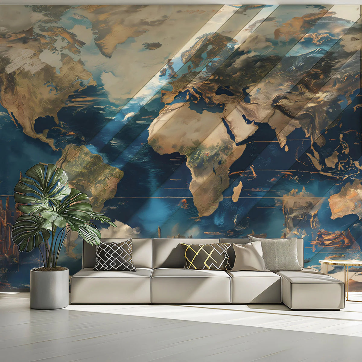 Fantasy World Map Mural Wallpaper — Dreamlike Cartography Mural Wallpaper - room preview 02