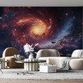 Spiral Galaxy Nebula Mural Wallpaper — Vibrant Cosmic Wall Art Mural Wallpaper - room preview 02