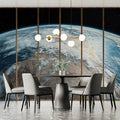 Low Orbit Earth View Mural Wallpaper —Cinematic Space Horizon Mural Wallpaper - room preview 02