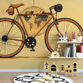 Vintage Bicycle Globe Mural Wallpaper — Travel Inspired Illustration Mural Wallpaper - room preview 02