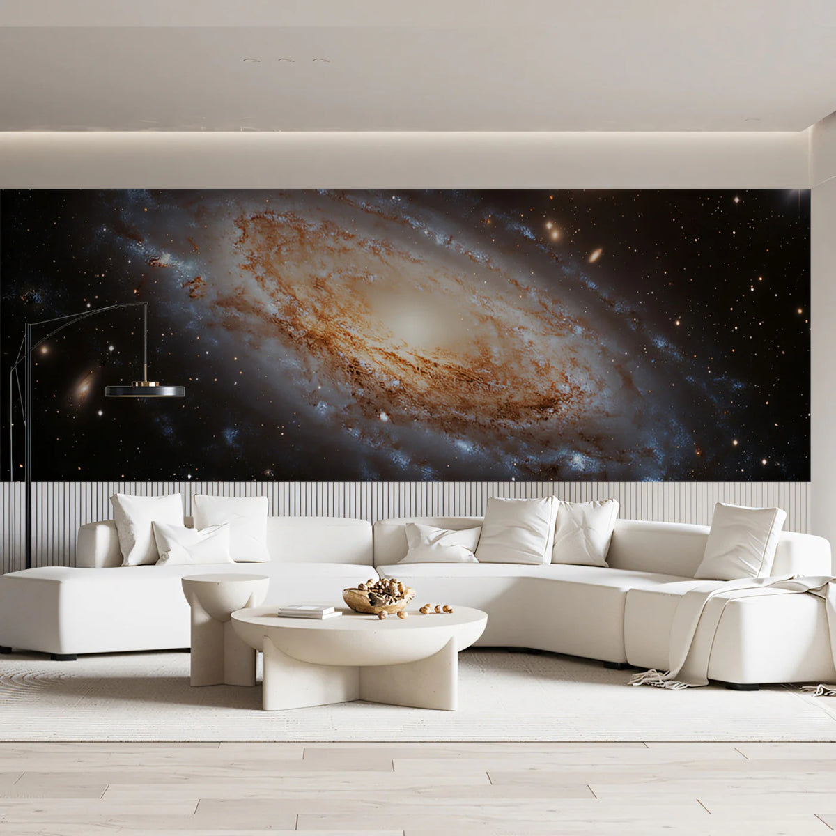 Barred Spiral Galaxy Mural Wallpaper — Cosmic Deep Space Art Mural Wallpaper - room preview 02