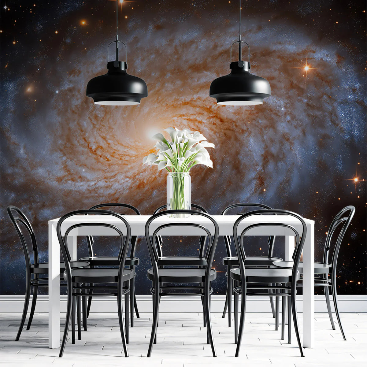 Spiral Galaxy Nebula Mural Wallpaper — Cosmic Swirl Feature Wall Mural Wallpaper - room preview 02