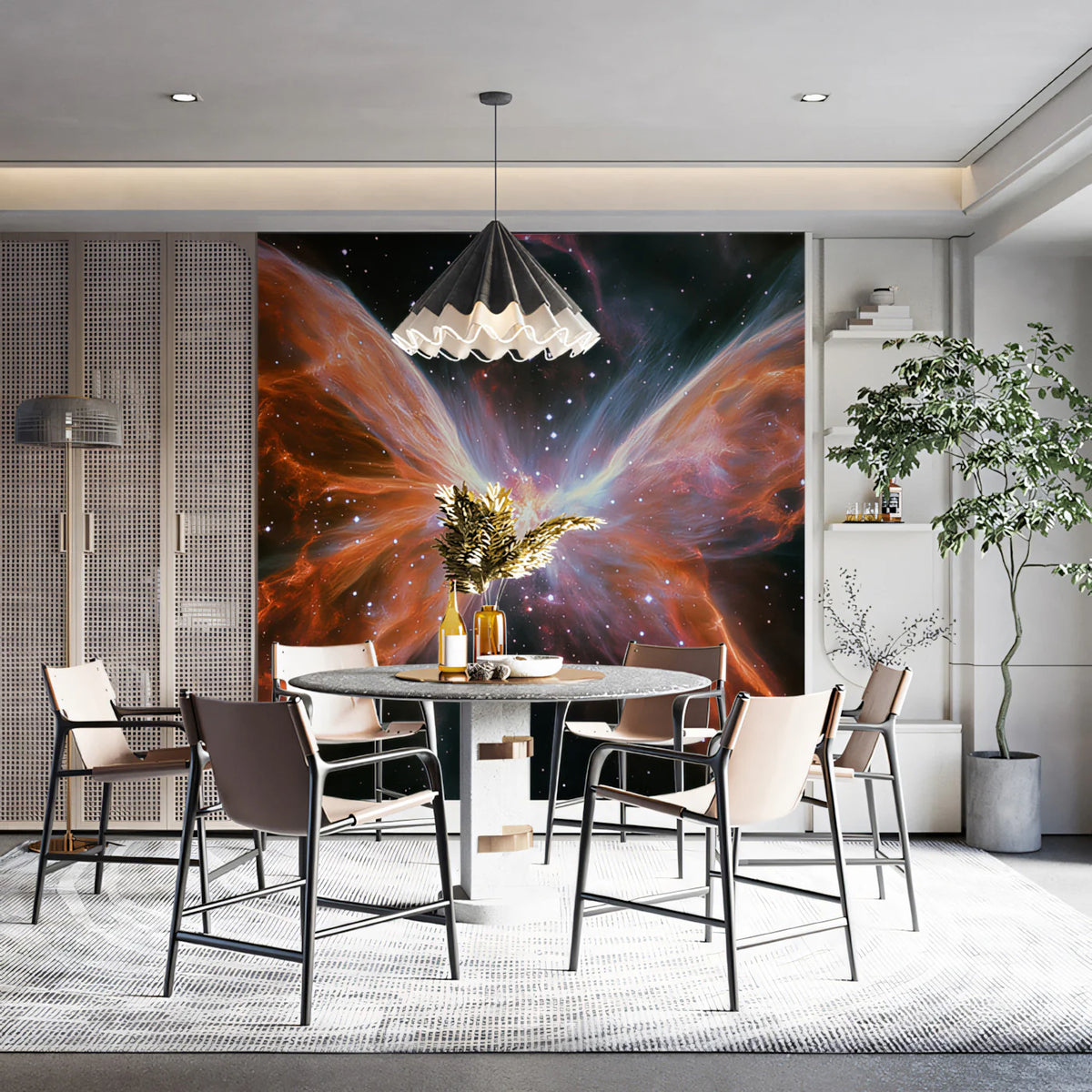 Cosmic Butterfly Nebula Mural Wallpaper — Celestial Art Decor Mural Wallpaper - room preview 02