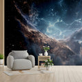 Cosmic Storm Lightning Mural Wallpaper — Dark Celestial Art Mural Wallpaper - room preview 02