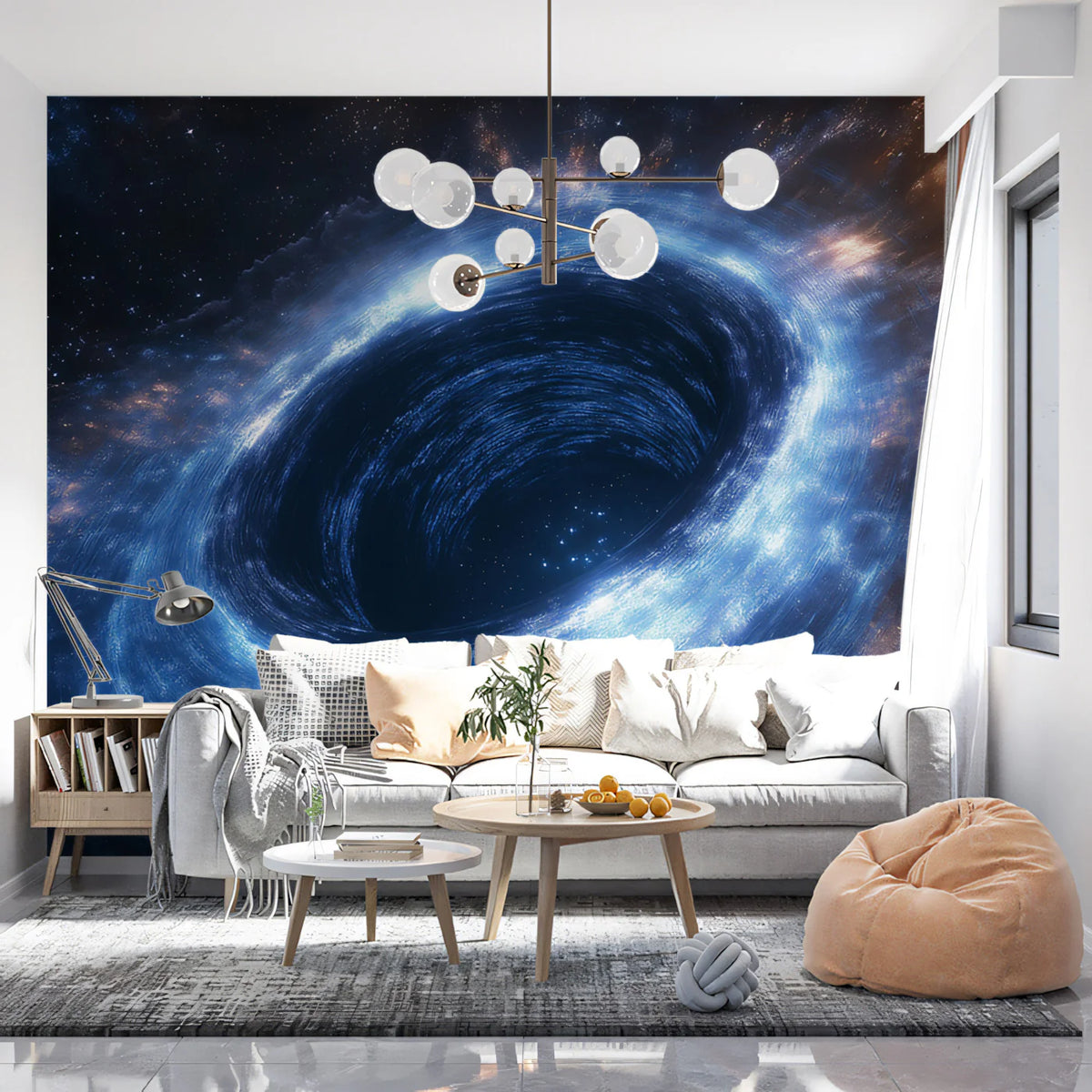 Cosmic Accretion Disk Mural Wallpaper — Deep Space Vortex Mural Mural Wallpaper - room preview 02