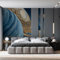 Gas Giant Fiber Art Mural Wallpaper — Textured Cosmic Landscape Mural Wallpaper - room preview 02