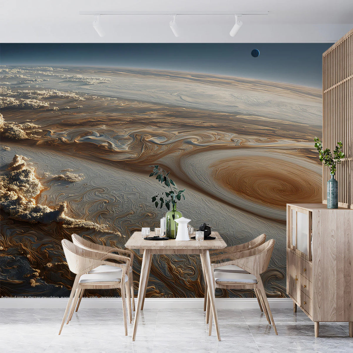 Gas Giant Planetary Vortex Mural Wallpaper — Cosmic Space Wall Art Mural Wallpaper - room preview 02