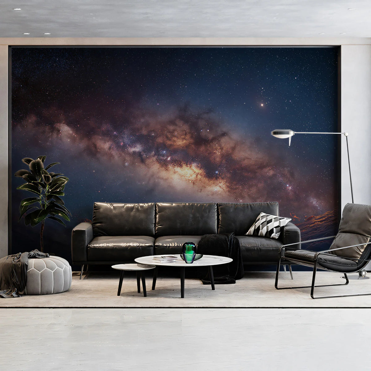 Milky Way Galaxy Above Clouds Mural Wallpaper — Celestial Night Sky Mural Wallpaper - room preview 02