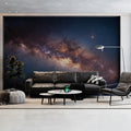 Milky Way Galaxy Above Clouds Mural Wallpaper — Celestial Night Sky Mural Wallpaper - room preview 02