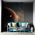 Cosmic Horizon Mural Wallpaper — Deep Space Planetary View Mural Wallpaper - room preview 02