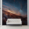 Cosmic Nebula Swirl Mural Wallpaper — Deep Space Horizon Mural Wallpaper - room preview 02