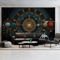 Celestial Mandala Mural Wallpaper — Intricate Cosmic Alignment Mural Wallpaper - room preview 02