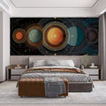 Celestial Orbits Mural Wallpaper — Intricate Mandala Planetary Art Mural Wallpaper - room preview 02