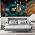 Celestial Mandala Mural Wallpaper — Intricate Cosmic Geometry Mural Wallpaper - room preview 02