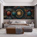Celestial Gearwork Mural Wallpaper — Intricate Cosmic Map Design Mural Wallpaper - room preview 02