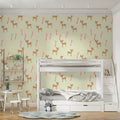 Minimalist Reindeer and Candy Cane Mural Wallpaper - room preview 02