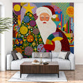 Pop Art Christmas Cityscape Mural Wallpaper — Vibrant Urban Festive Mural Wallpaper - room preview 02