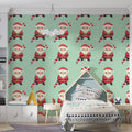 Santa and Candy Cane Grid Mural Wallpaper — Whimsical Holiday Decor Mural Wallpaper - room preview 02