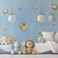 Floating Stars and Gifts Mural Wallpaper —Whimsical Sketch Mural Wallpaper - room preview 02