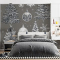 Vintage Christmas Tree Sketch Mural Wallpaper — Hand-Drawn Holiday Mural Wallpaper - room preview 02