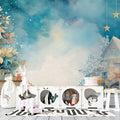 Watercolor Winter Scene Mural Wallpaper — Soft Seasonal Charm Mural Wallpaper - room preview 02