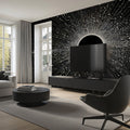 Radial Light Burst Mural Wallpaper — High-Contrast Geometric Abstract Mural Wallpaper - room preview 02