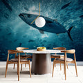 Tuna Vortex Underwater Mural Wallpaper — Realistic Aquatic Scene Mural Wallpaper - room preview 02
