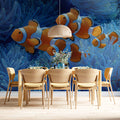 Clownfish and Blue Anemone Oil Painting Mural Mural Wallpaper - room preview 02