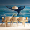 Humpback Whale Tail Mural Wallpaper — Dynamic Ocean Waves Mural Wallpaper - room preview 02
