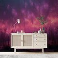 Bioluminescent Marsh Mural Wallpaper — Ethereal Neon Nightscape Mural Wallpaper - room preview 02
