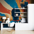 Victory Silhouette Mural Wallpaper — Retro Sports Art Motif Mural Wallpaper - room preview 02