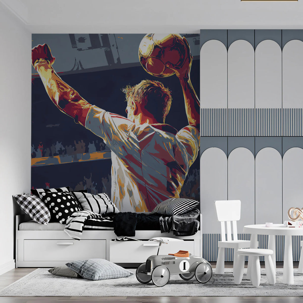 Victory Stadium Abstract Mural Wallpaper — Expressive Brushwork Mural Wallpaper - room preview 02