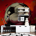 Dynamic Soccer Ball Mural Wallpaper — Artistic Brushstroke Design Mural Wallpaper - room preview 02