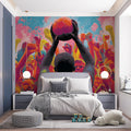 Triumphant Crowd Pop Art Mural Wallpaper — High Energy Sport Design Mural Wallpaper - room preview 02