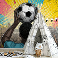Stadium Victory Mural Wallpaper — Pop Art Soccer Celebration Mural Wallpaper - room preview 02