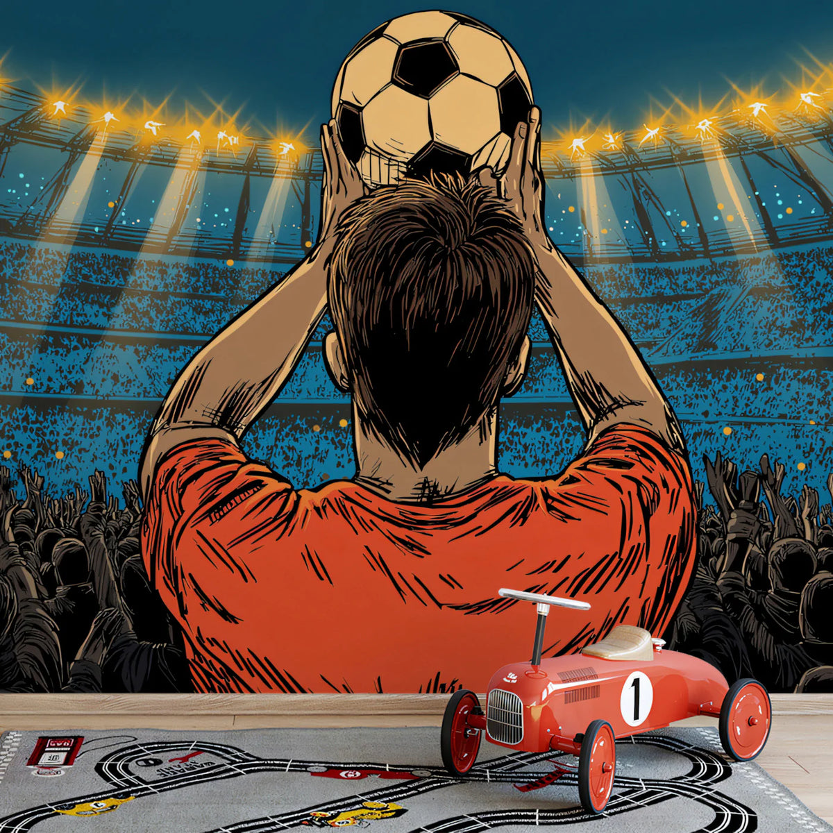 Victory Stadium Fan Mural Wallpaper — Comic Book Illustration Mural Wallpaper - room preview 02